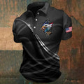 Men's America Independence Day Printed Casual Polo Shirt