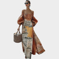 Art-Inspired Off-Shoulder Maxi Dress