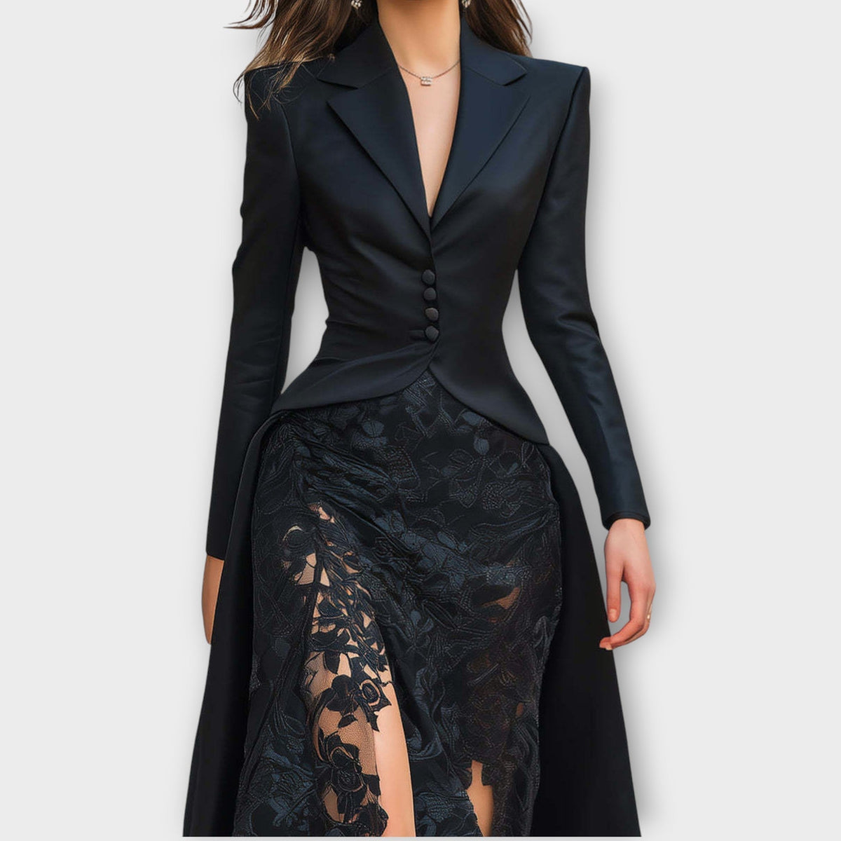 Luxe Satin Lace Gown