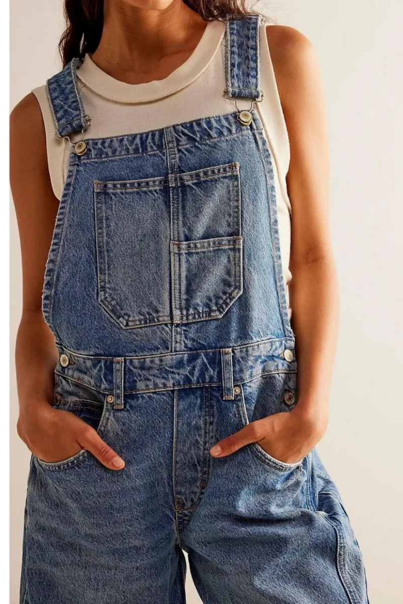 Women Y2k Baggy Barrel Jeans Overalls Wide Leg Denim Pants Bib Overalls Jumpsuit Boyfriend Patchwork Jeans