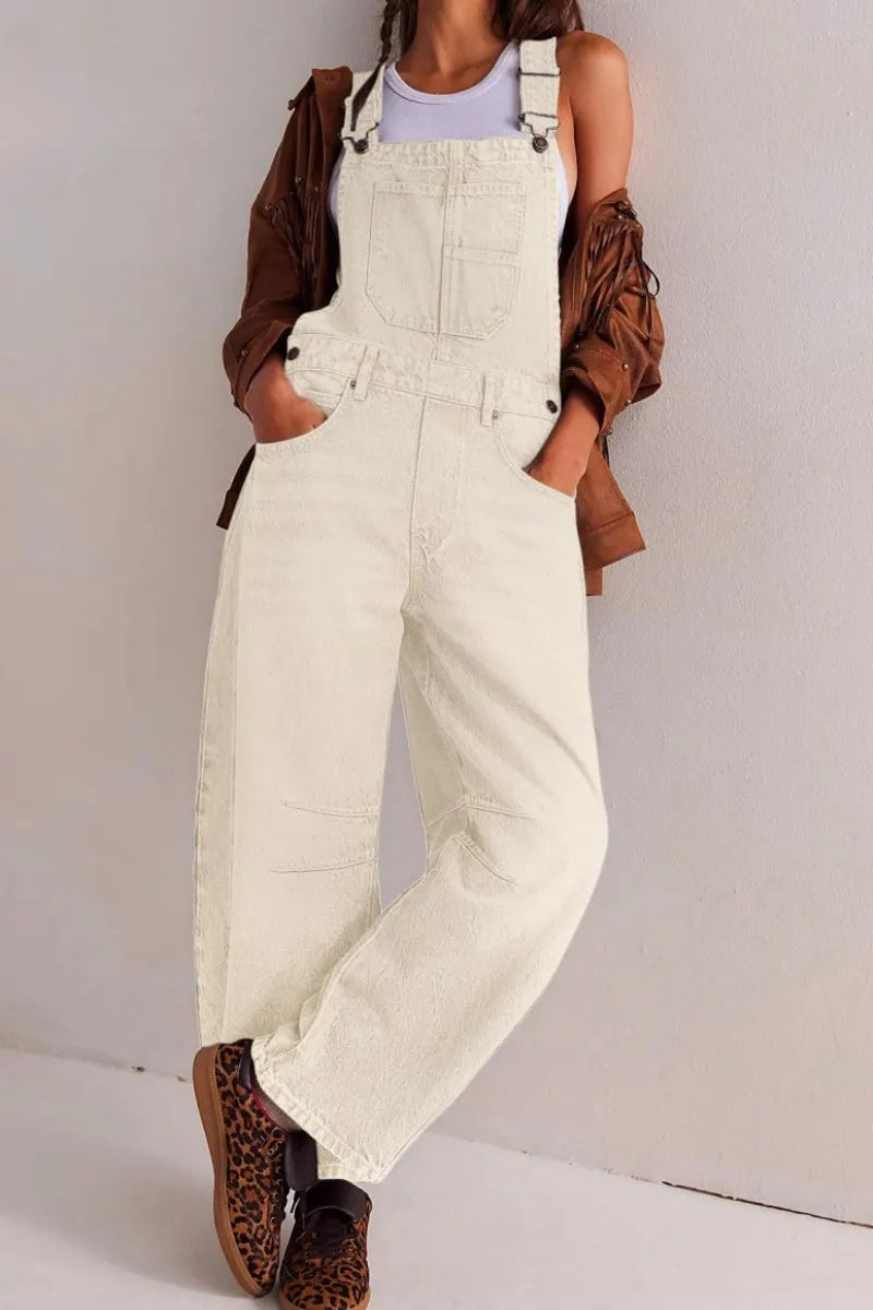 Women Y2k Baggy Barrel Jeans Overalls Wide Leg Denim Pants Bib Overalls Jumpsuit Boyfriend Patchwork Jeans