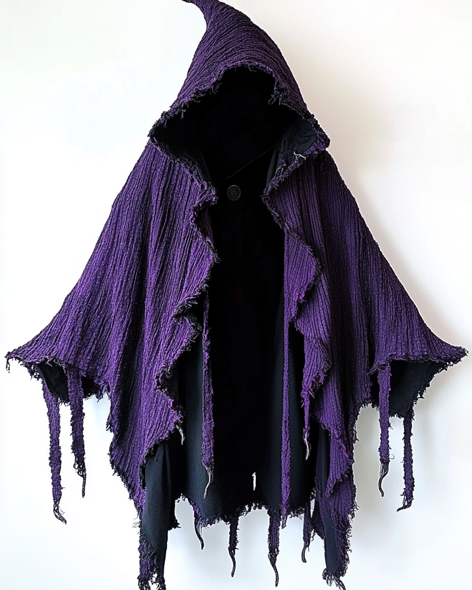 Ethnic Style Striped Printed Hooded Cloak 72c5
