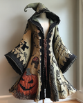 Women's Halloween Themed Pumpkin Embroidered Cape b866