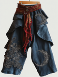 Summer and autumn Japanese men's loose contrast color retro trousers pants d229