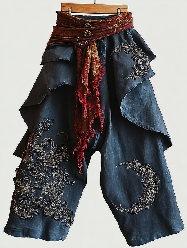 Summer and autumn Japanese men's loose contrast color retro trousers pants d229