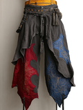 Summer and autumn Japanese men's loose contrast color retro trousers pants b37a