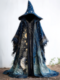 Men's Fashion Starry Galaxy Hooded Cape f098