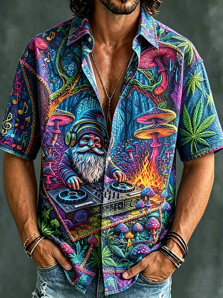 Men's Retro Hippie Dream Pattern Casual Shirt