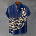Japanese-style Ocean Pattern Art Casual Shirt