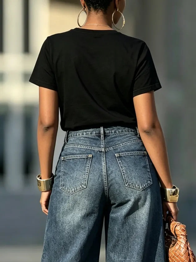 Casual Text Letters Tassel T-shirt