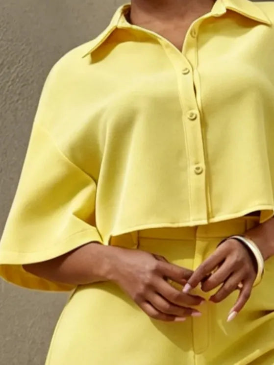 Casual Plain Buttoned Shirt