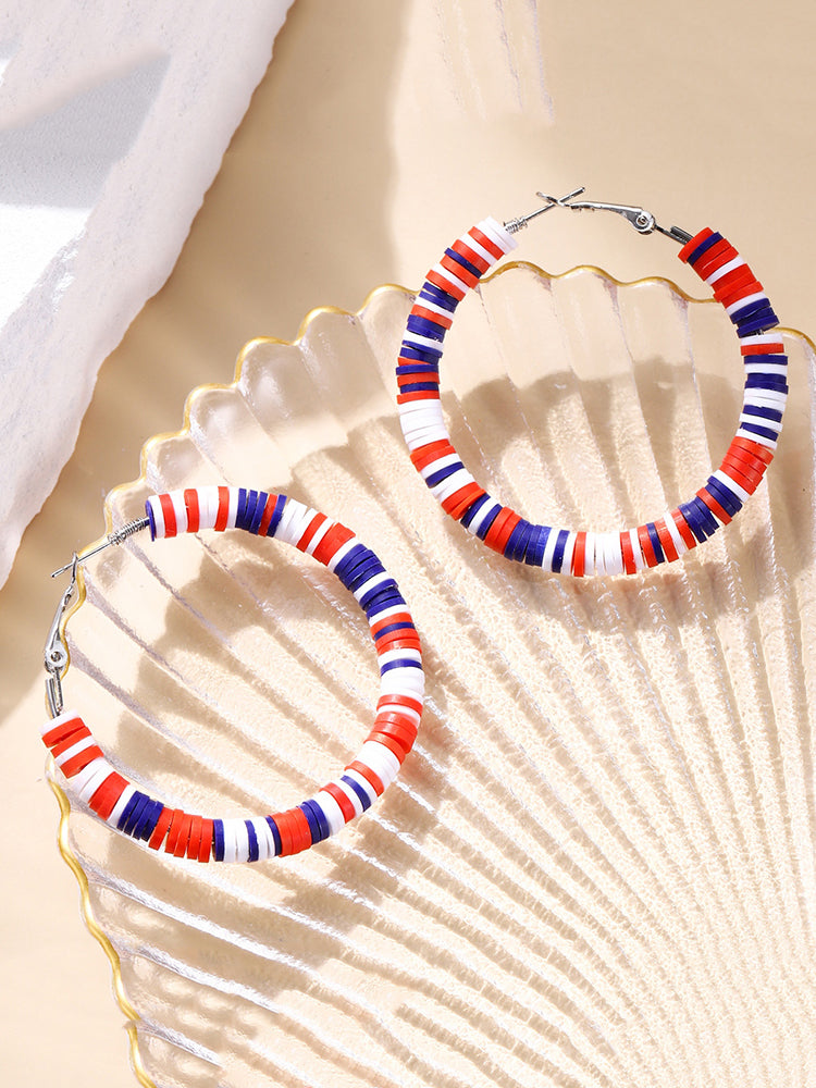 Independence Day Bohemian Round Colorful Earrings