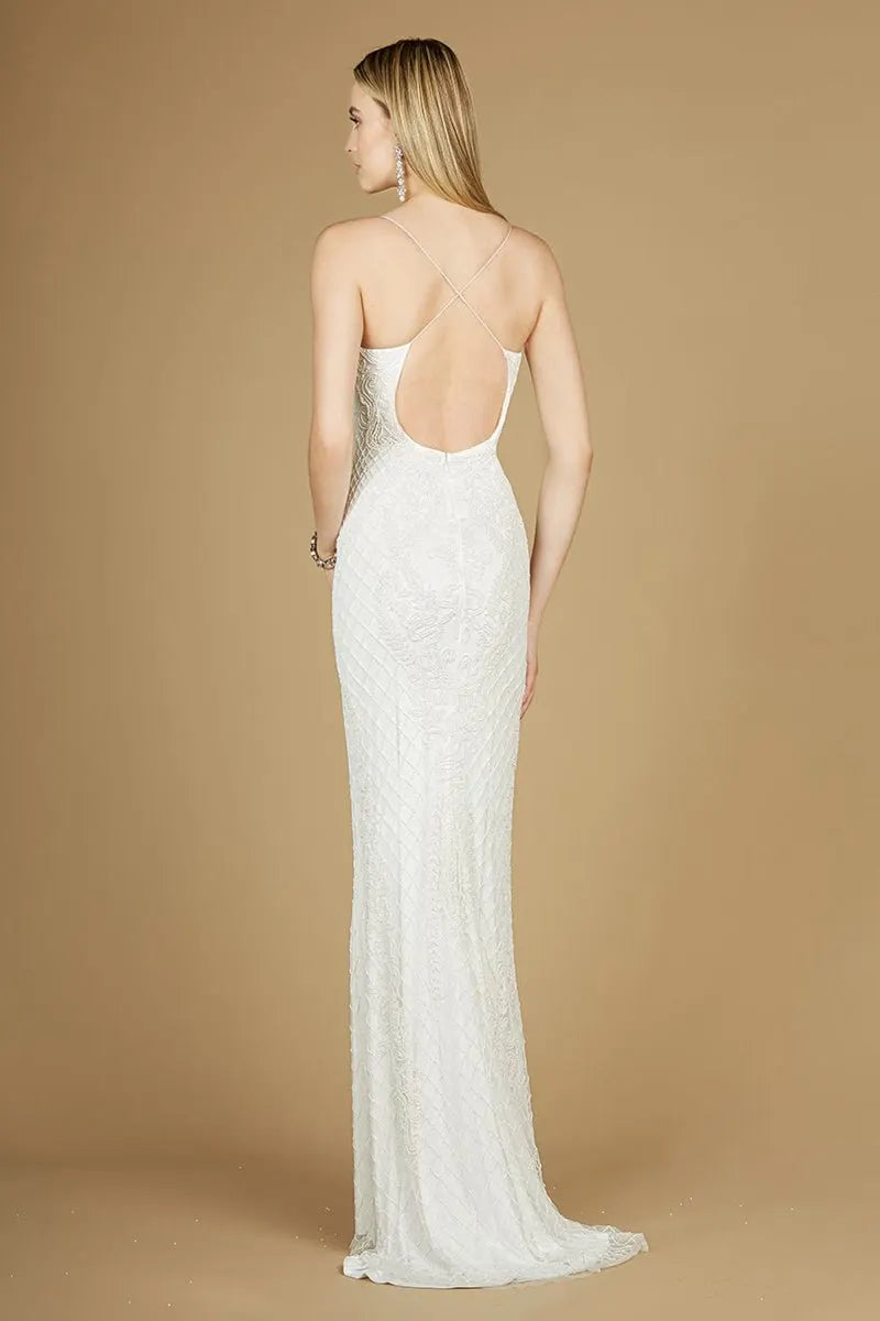 Lara 51113 sleeveless backless simple maxi dress