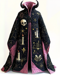 Halloween themed embroidered contrasting color stitching original design cape 71e6