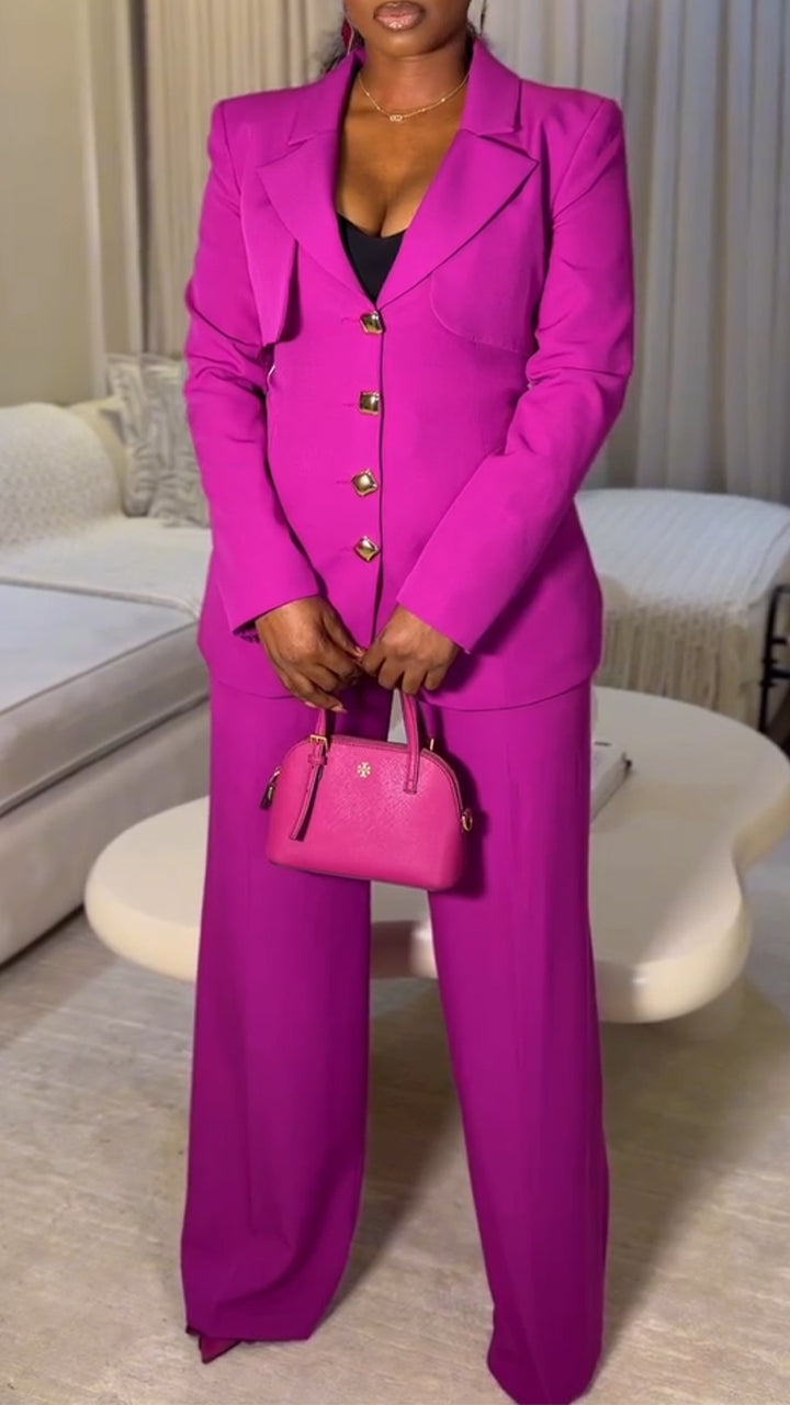 Women Collar Jacket + Pants Temperament Commuting Suit
