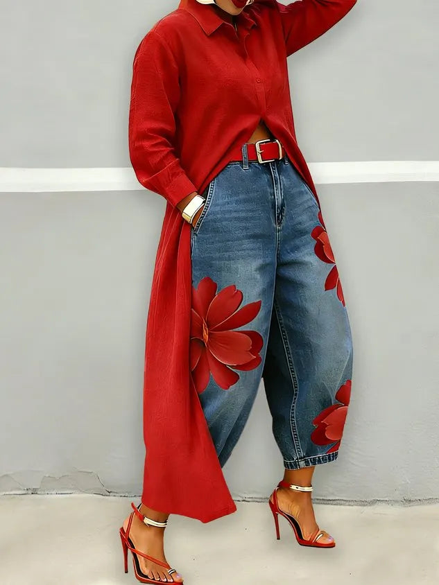 Casual Zipper Loose Bloomers Ankle Pants O-Line Daily Trousers