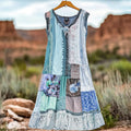 Women's Vintage Floral Lace Patch Comfort Dress