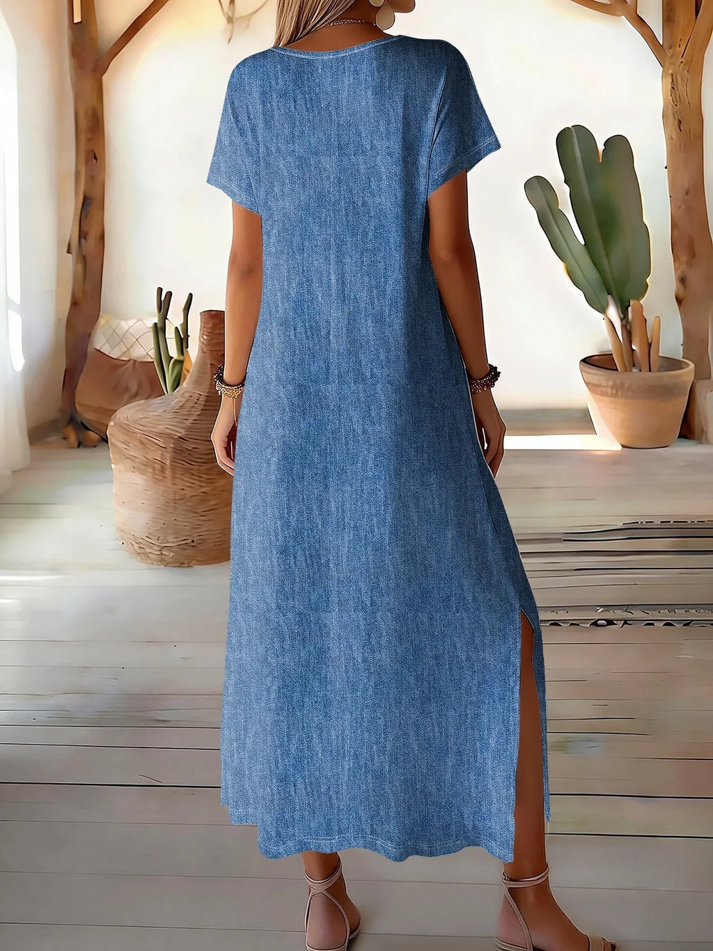 Denim Dress for Women Retro Style Casual Dress