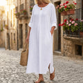 Lunavia – Women's Flowy Linen-Style Maxi Dress