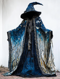 Men's Fashion Starry Galaxy Hooded Cape 87ab
