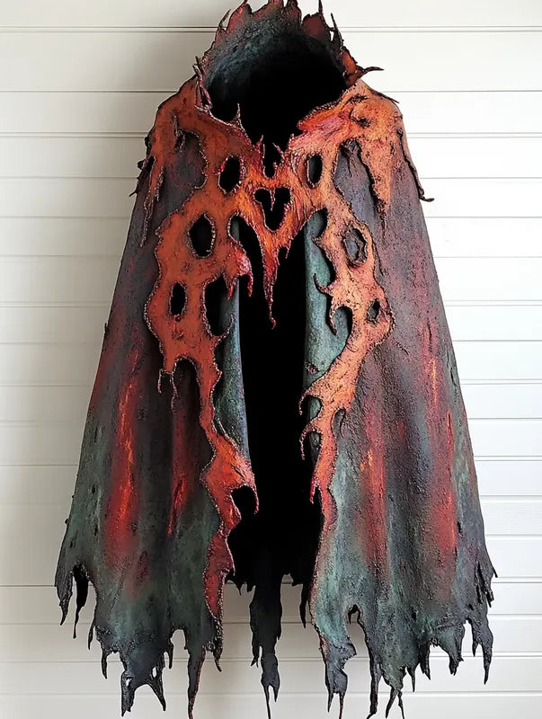 Halloween exaggerated design hooded cape ff29