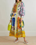 Resort Print Midi Shirt Dress