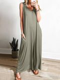 Fresh And Casual Pocket Thin Jumpsuit