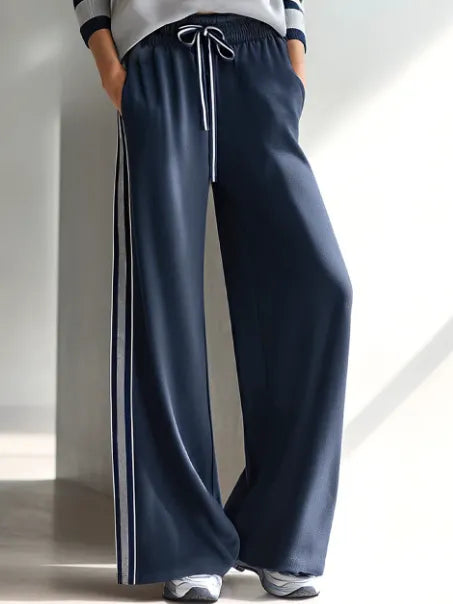 Casual Color-block Sweatshirt And Pants Two-piece Set