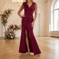 Roselani – Women's Rosette Shoulder Mermaid Evening Gown
