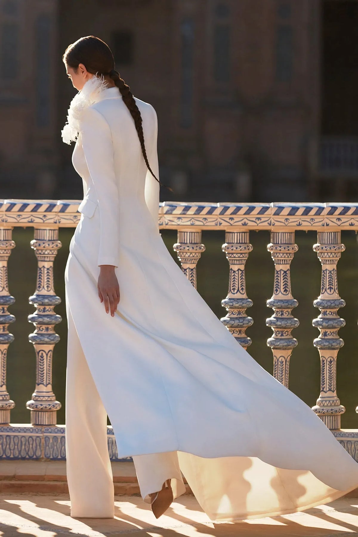 Crepe dress with crystal buttons