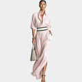 Elegant Shirt Maxi Dress