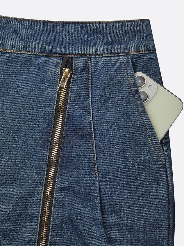 Casual Long Straight Pants H-Line Zipper Regular Fit Daily