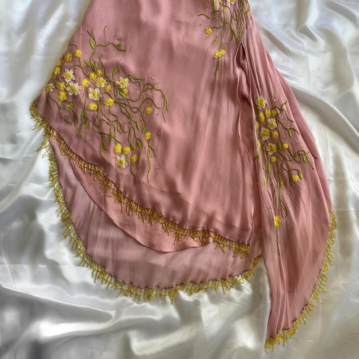 Women's Pink and Yellow Dress