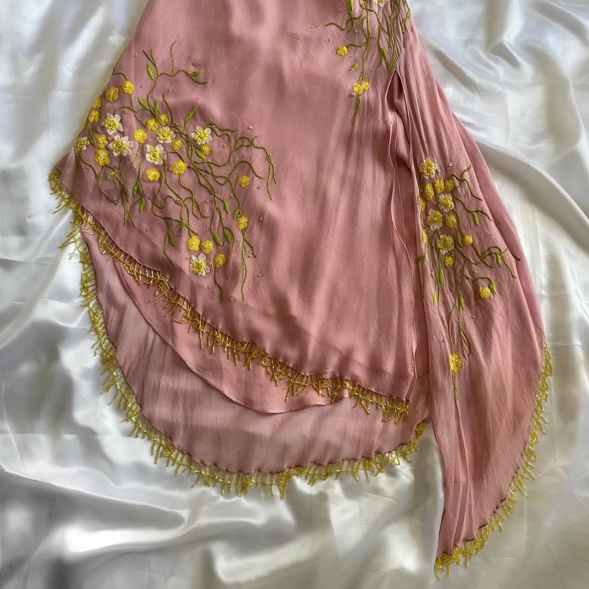 Women's Pink and Yellow Dress