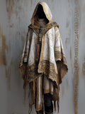 Retro hooded gorgeous contrast color cape dbf1