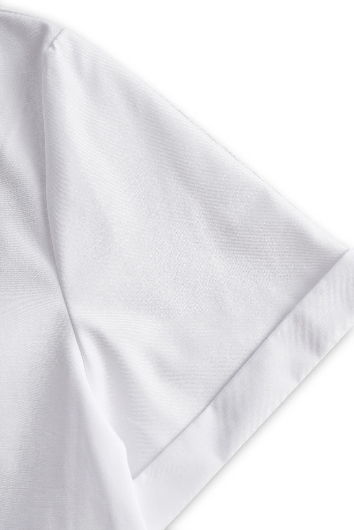 Chic White Button-Up Blouse And Black Pencil Skirt Set