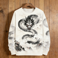 Japanese Art Dragon Pattern Casual Sweatshirt