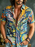Men's Retro Hippie Style Printed Shirt