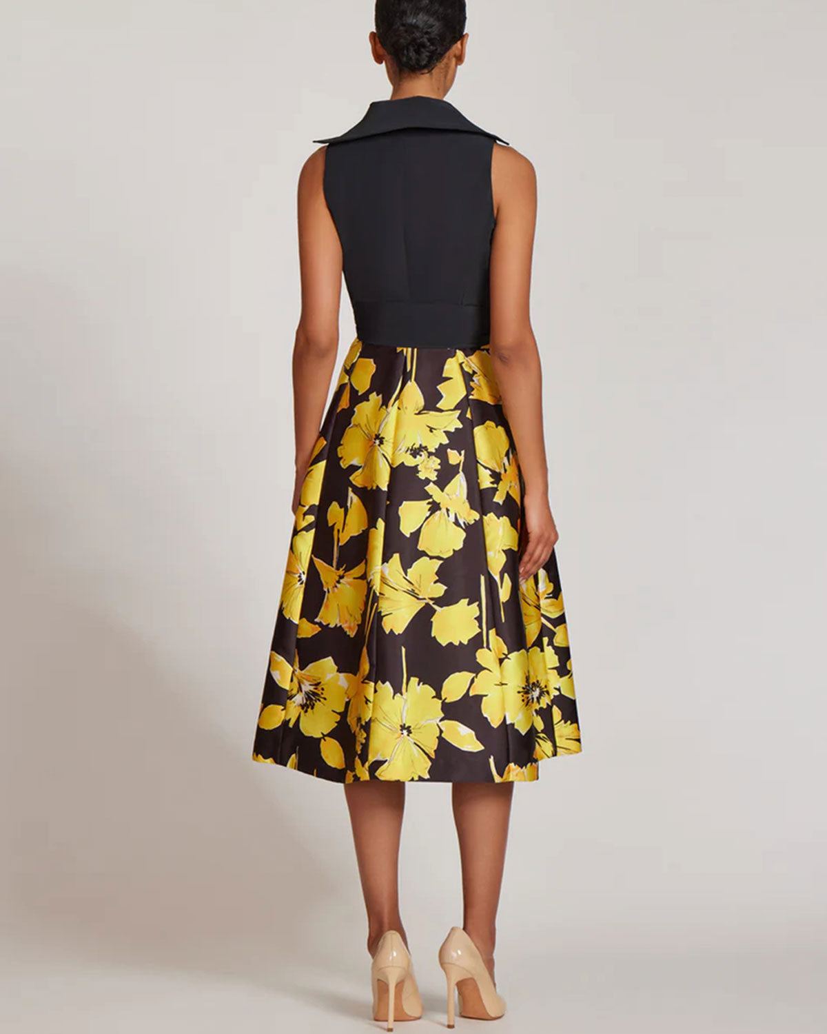 Taffeta and Jacquard Shirtwaist Dress