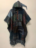 Ethnic Style Striped Printed Hooded Cloak 5a54