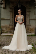 A-line wedding dress Katnissa, Asymmetric wedding dress, Bridal gown, Ivory wedding dress, Sleeveles wedding dress