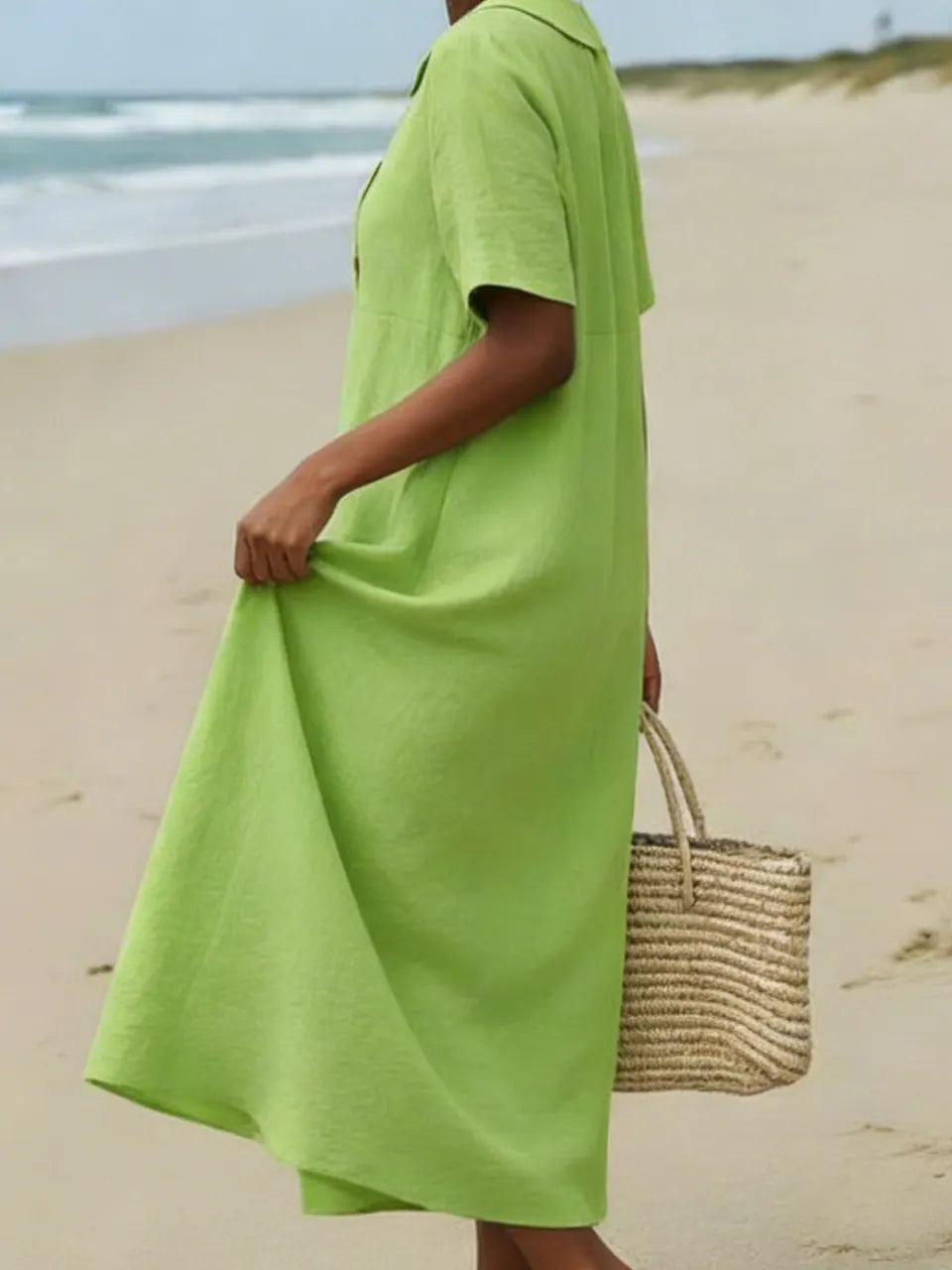 Elegant Cozy Round-neck Loose A-line Dress