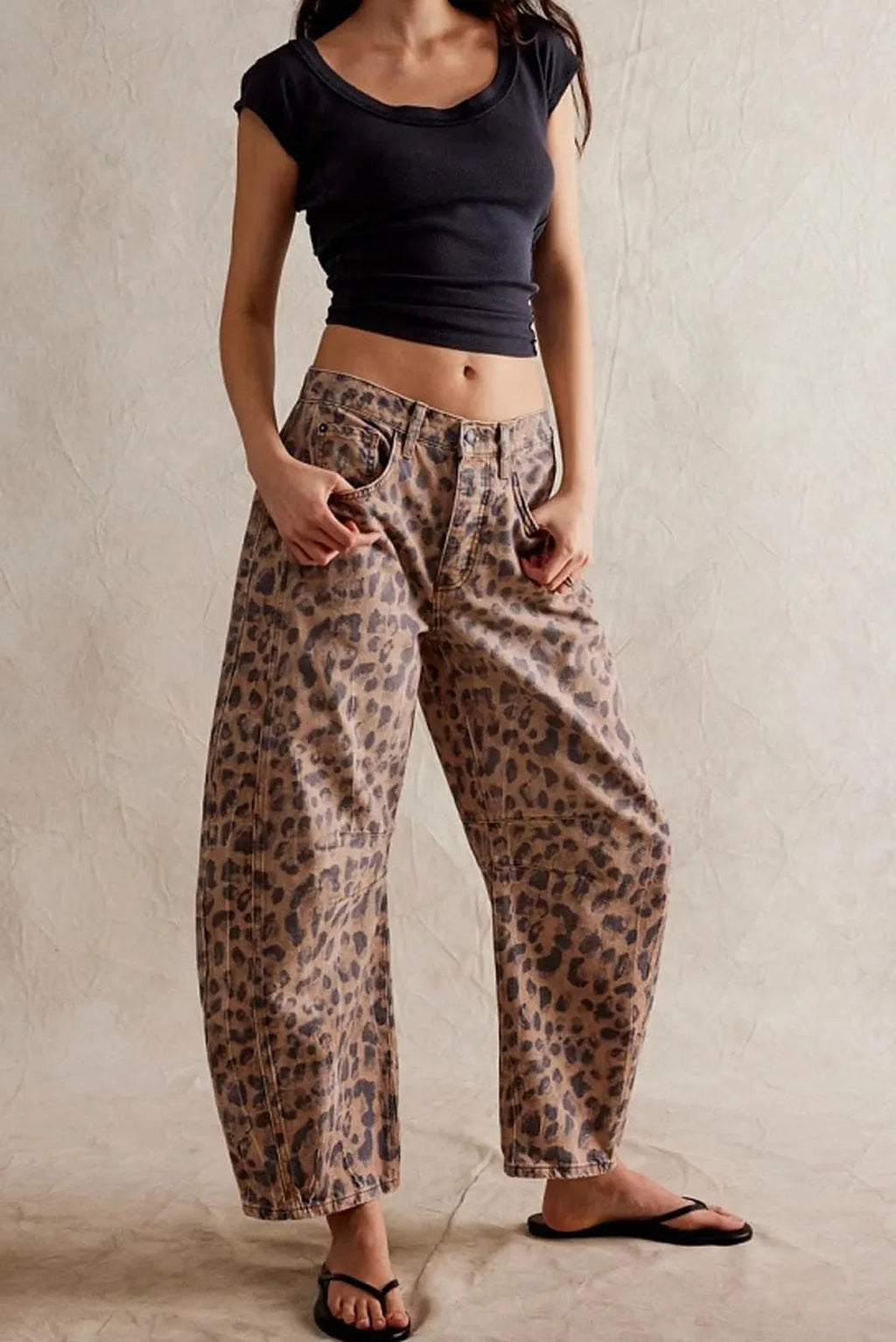 BURNHONEY Women Wide Leg Cropped Jeans Y2k Mid Rise Baggy Jeans Boyfriend Denim Pants Harem Pants