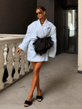 Powder Blue Oversized Blazer Mini Dress