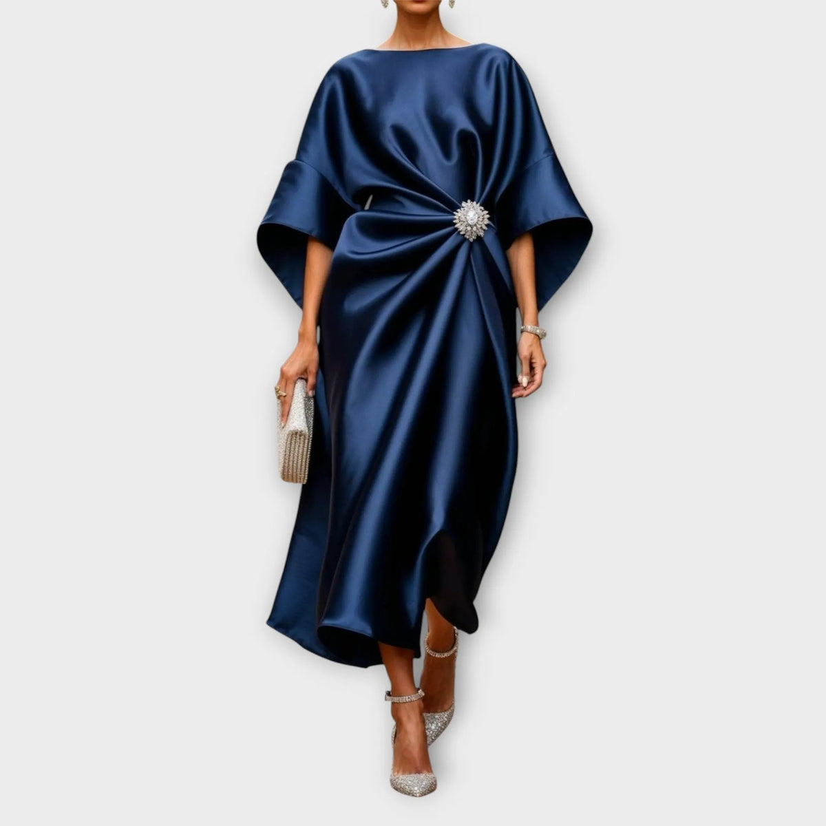 Elegant Satin Midi Dress