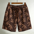 Men's Plant Embroidery Design Spring And Summer Casual Linen Shorts