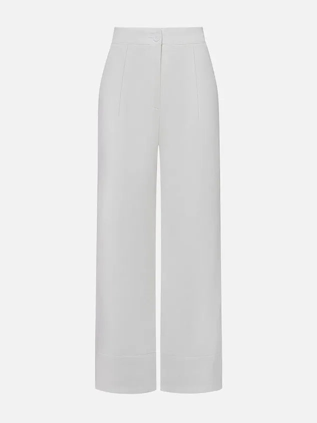 Casual Solid High Waisted H-Line Trousers