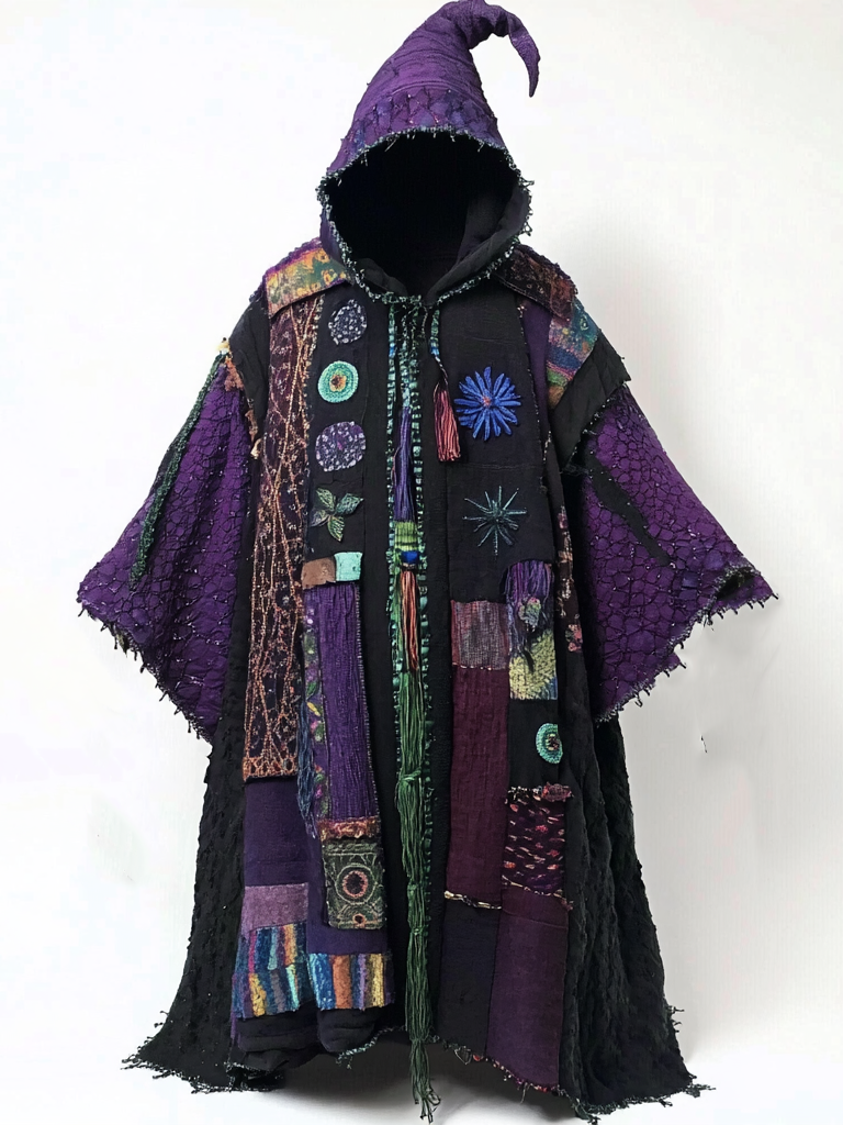 wizardEthnic print hooded robe cb68