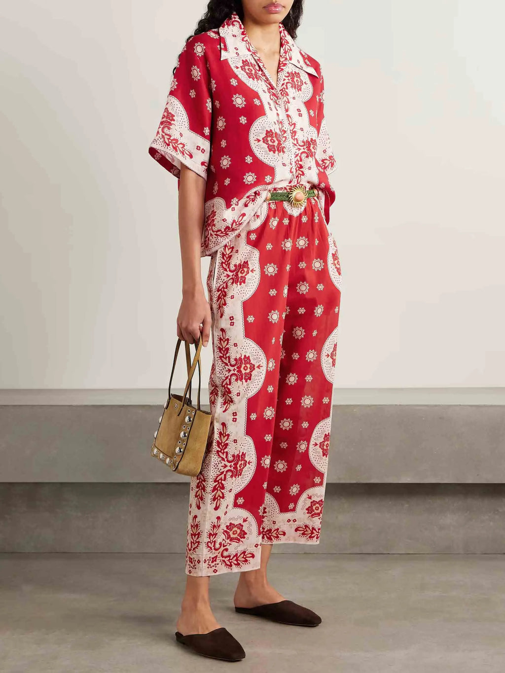 Retro Bright Floral Print Casual Shirt