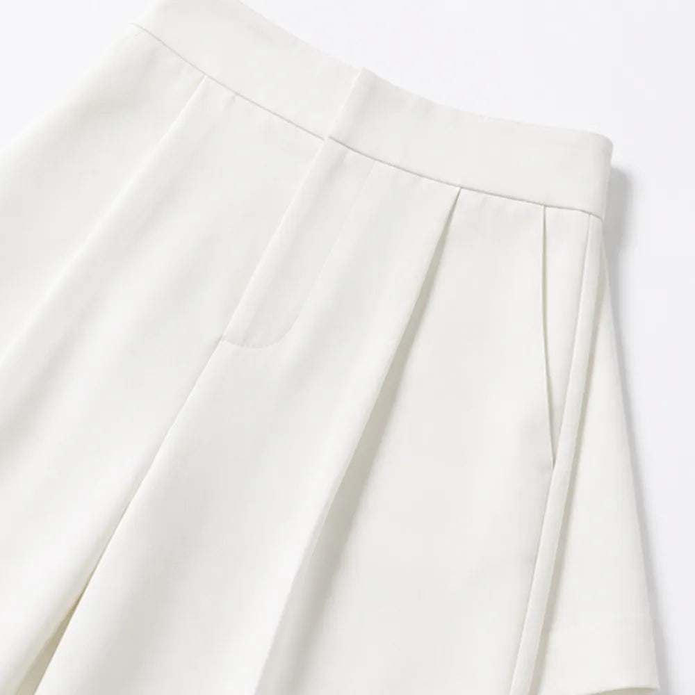 Solene – Stand Collar Wide Leg Culotte Two Piece Set